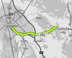 Map: Uppsala - Gunsta