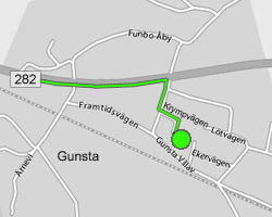 Map: Gunsta, Krympvägen 8